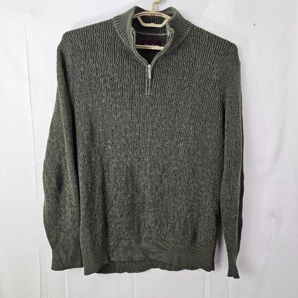 Tommy Bahama Other - Tommy Bahama Sweater Mens Large Green 1/4 Zip Pullover Cotton Knit Casual